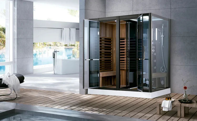 Wet & Dry 2 person steam sauna room with shower