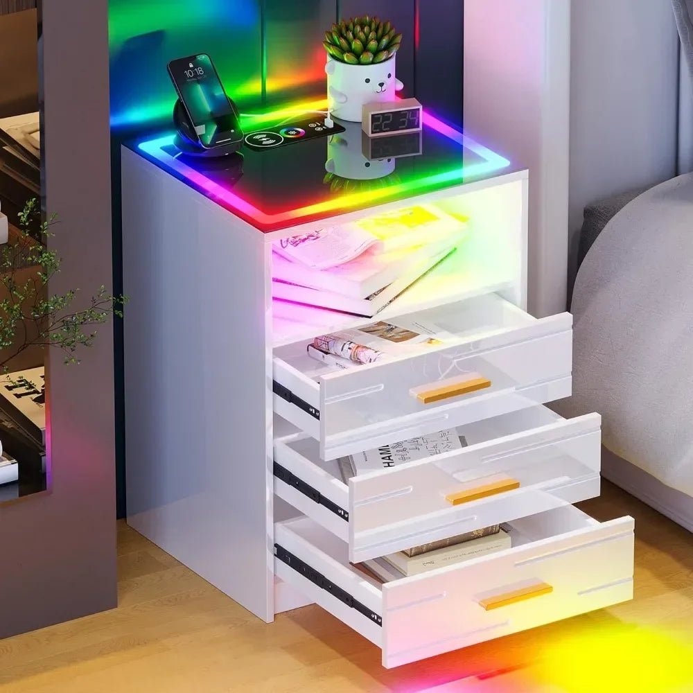 RGB Touch Screen Bedside Table With USB