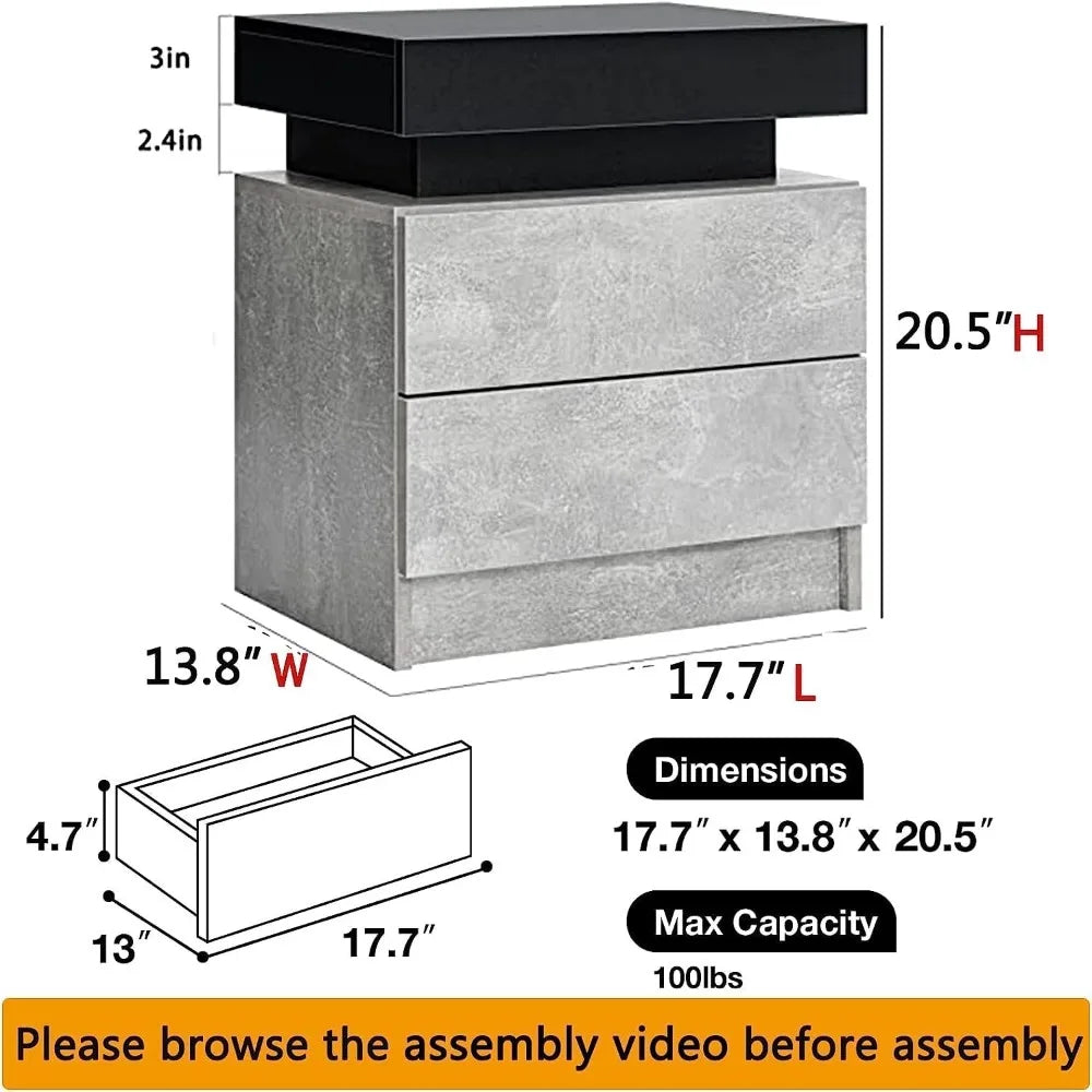 LED Nightstand Nightstand with Led Lights