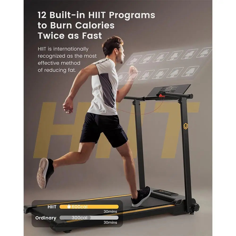 UREVO URTM006 Foldi mini Treadmill with 12 Built-in HIIT Programs