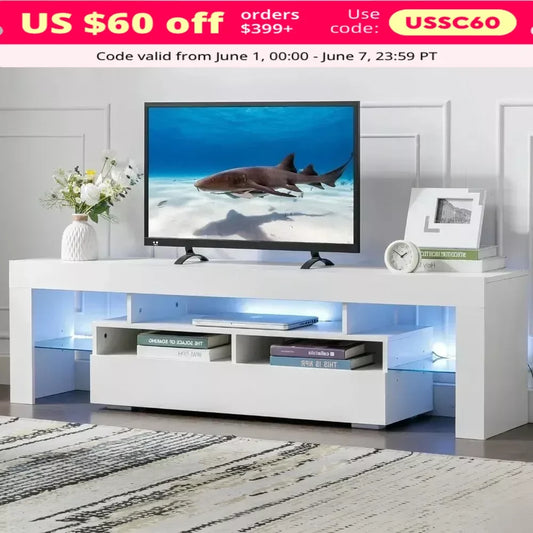 TV Stand for 65 Inch Entertainment Center White TV Stand