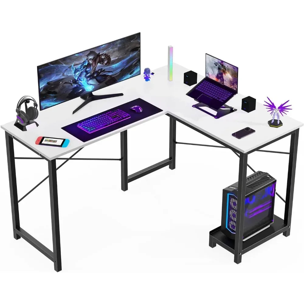 Computer Desk L Shape PC Table with Headphone Hook CPU