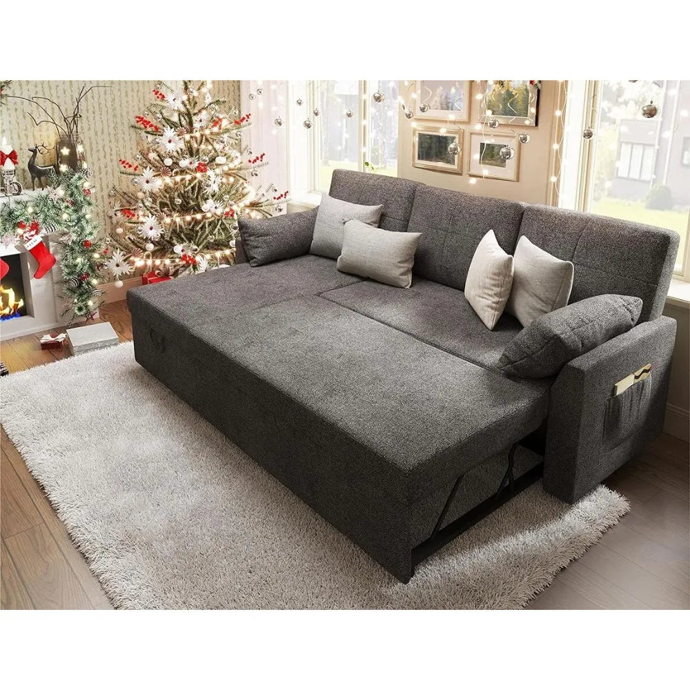 Couch Sleeper Sofa Bed- 2 in 1 Pull Out Bed with Storage Chaise