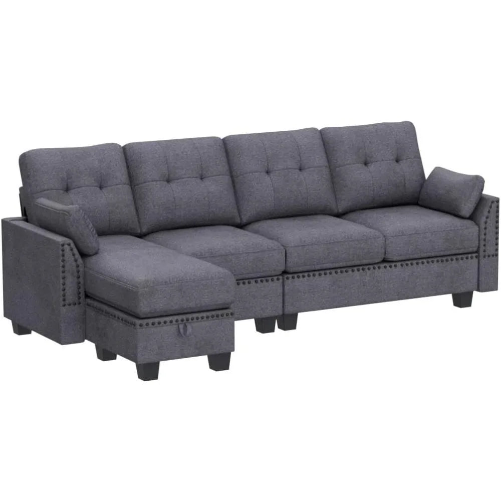 Reversible Sectional Sofa L-Shape Sofa Convertible Couch