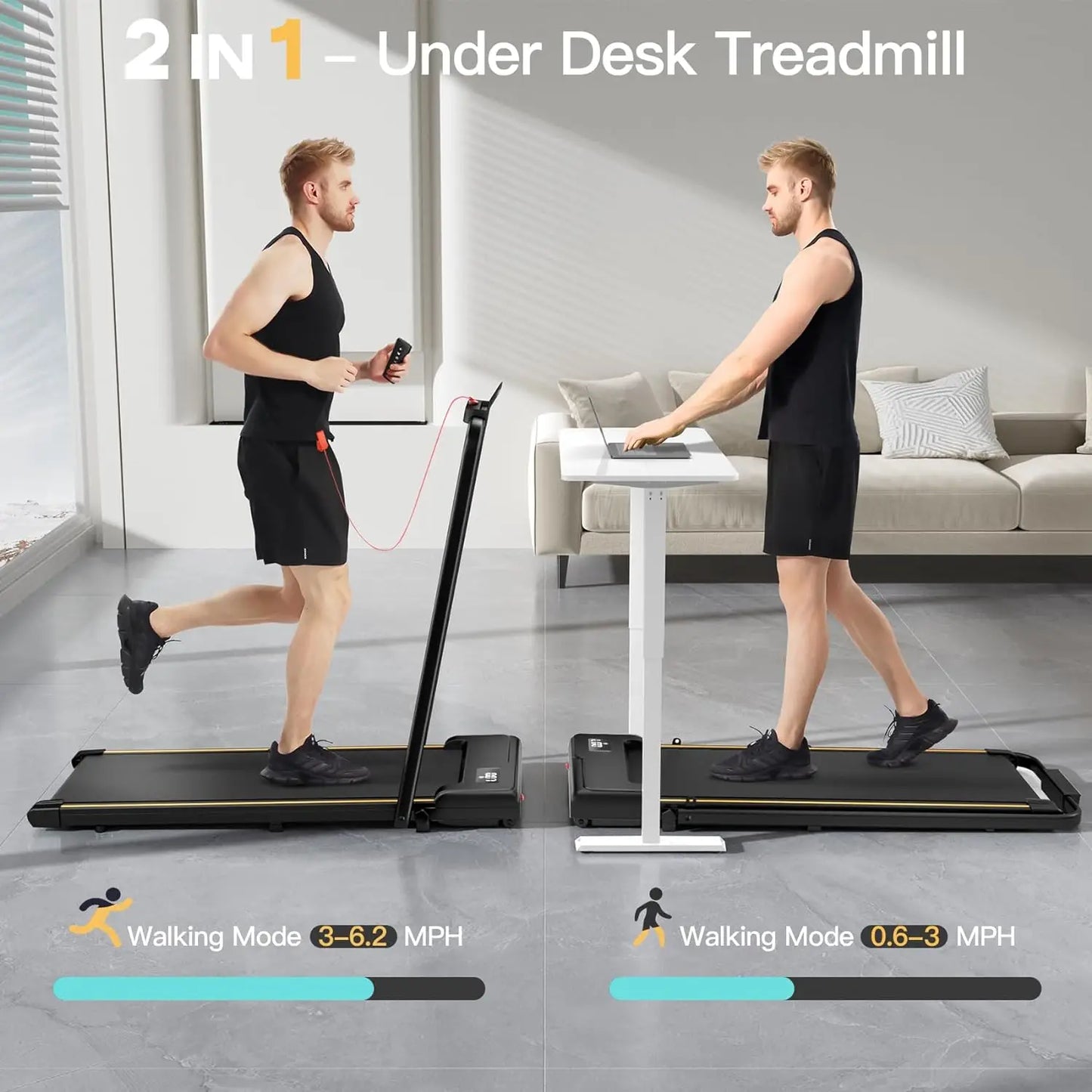 2 in 1 Foldable Treadmill