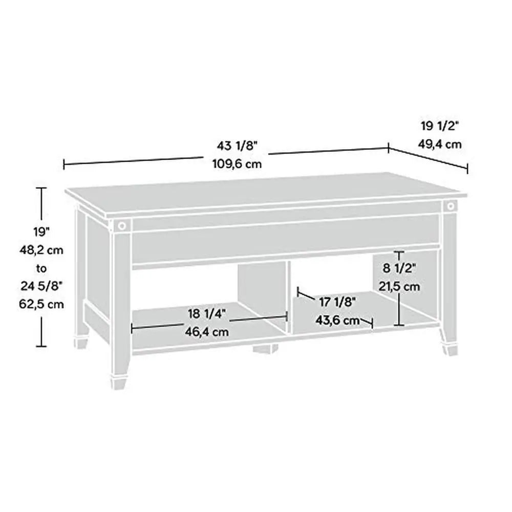 Wooden Lift-Top Coffee Table with Hidden Storage