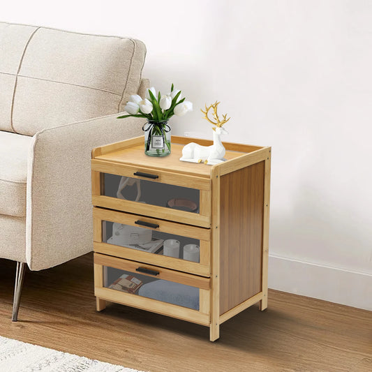 Night Stand With Drawers Bedside Cabinet Retro Side Table