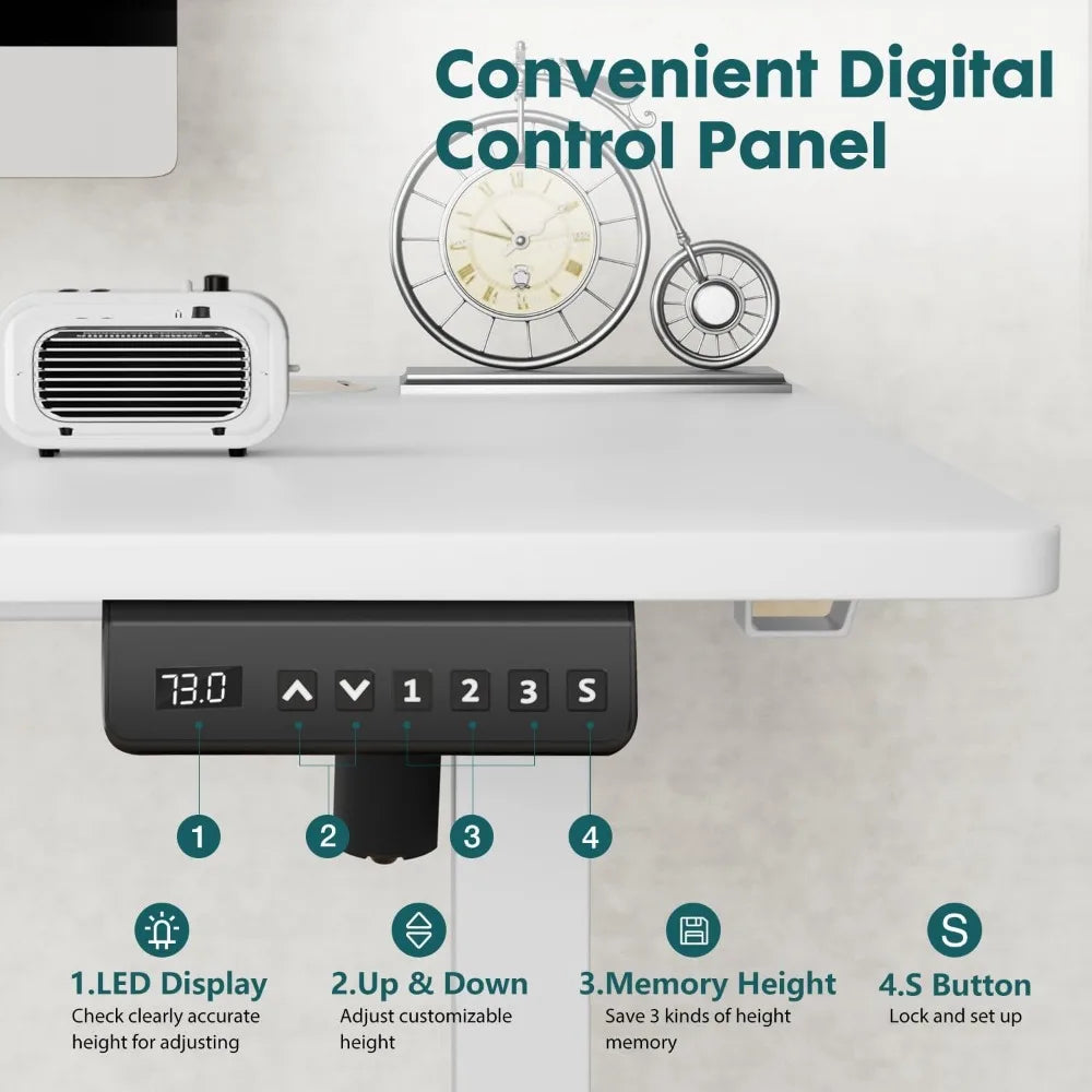 Adjustable Height Electric Sit/Stand Up Down Computer Table,