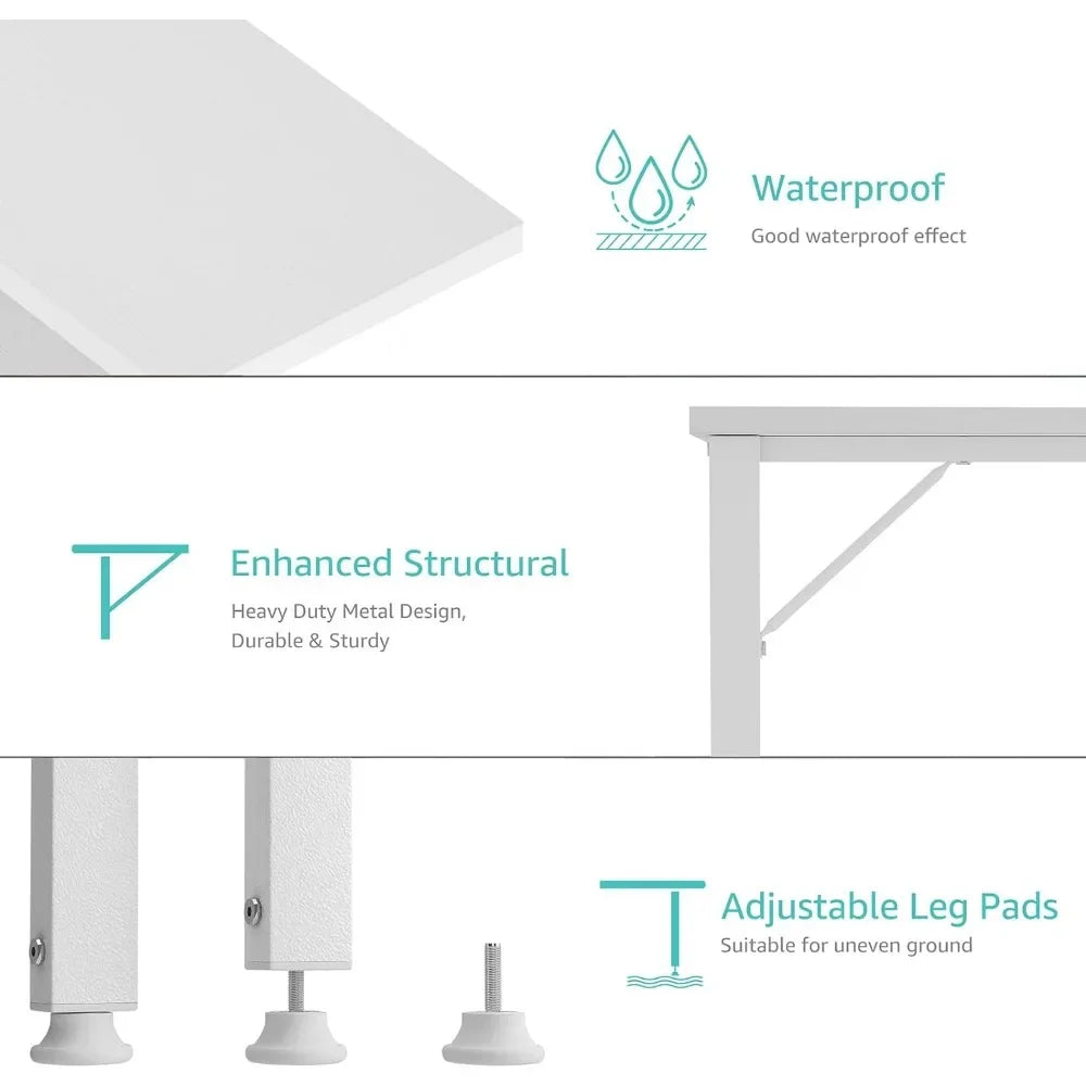 39 Inch White Computer Desk With Power Outlet