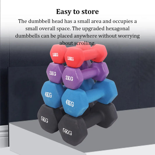 Dumbbell Hex Shape Anti-collision Fitness Equipment Water proof weights