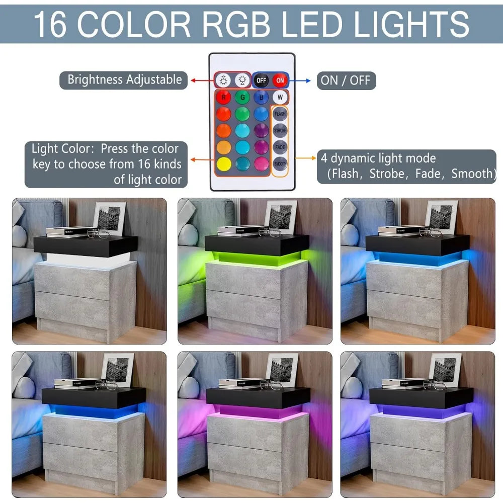 LED Nightstand Nightstand with Led Lights