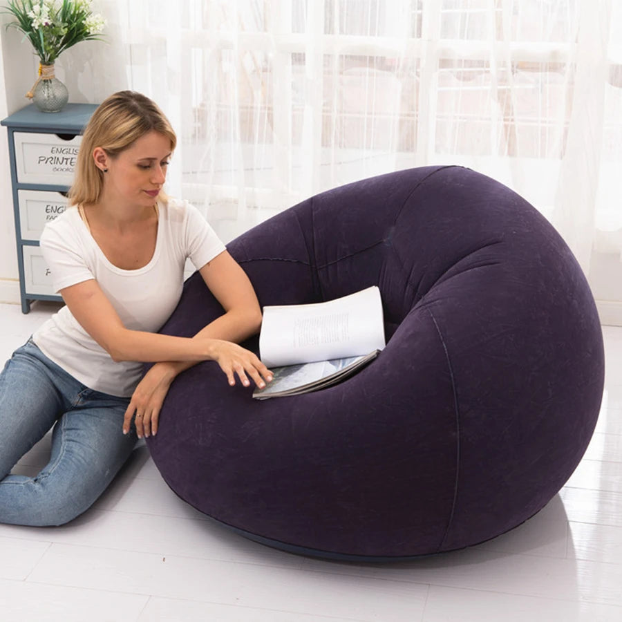 Large Lazy Inflatable Sofa Chairs PVC Lounger Seat Bean Bag