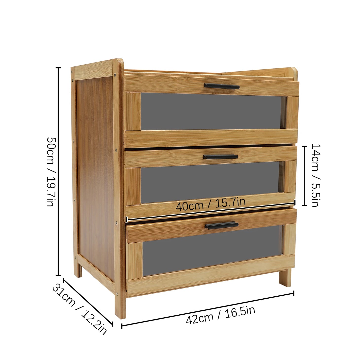 Night Stand With Drawers Bedside Cabinet Retro Side Table